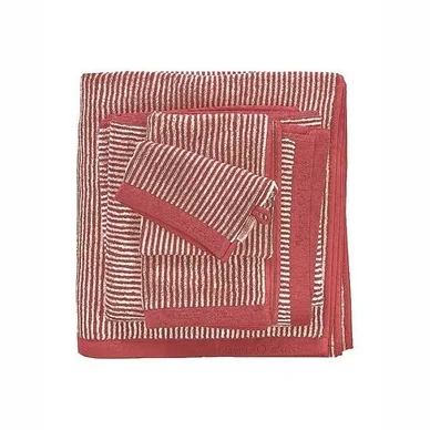 Serviette Invité Marc O‘Polo Timeless Tone Stripe Deep Rose Nouvelle Collection