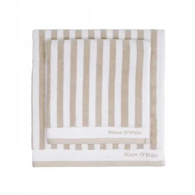 Meilleur Prix Serviette de Bain Marc O‘Polo Classic Stripe Oatmeal White