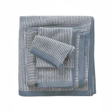 Serviette de Bain Marc O‘Polo Timeless Tone Stripe Smoke Blue Off White Haute Qualité