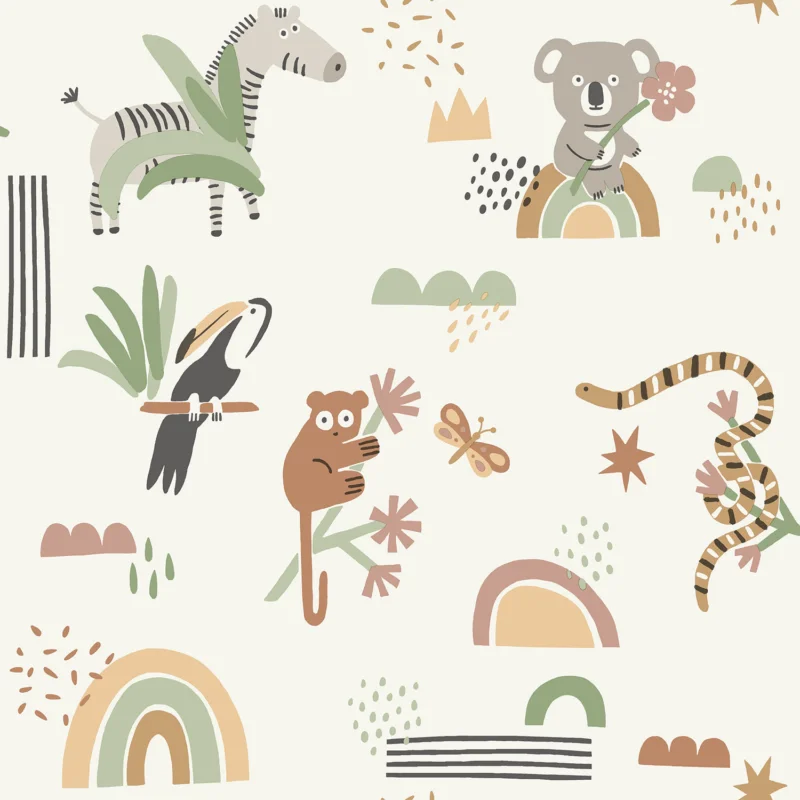 Offre Exclusive Abstract Animals Sage Beige
