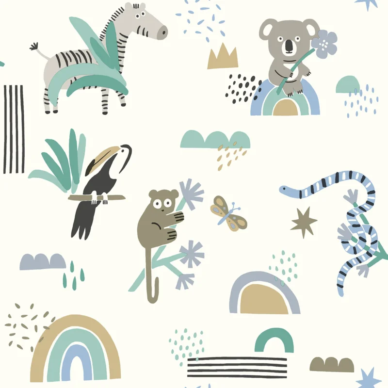 Abstract Animals Blue Teal Offre Spéciale