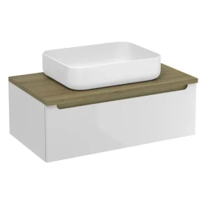 Livraison Express Meuble de salle de bain sous lavabo Naturel Stilla 80x30x45 cm blanc (STILLAD08005DBK)
