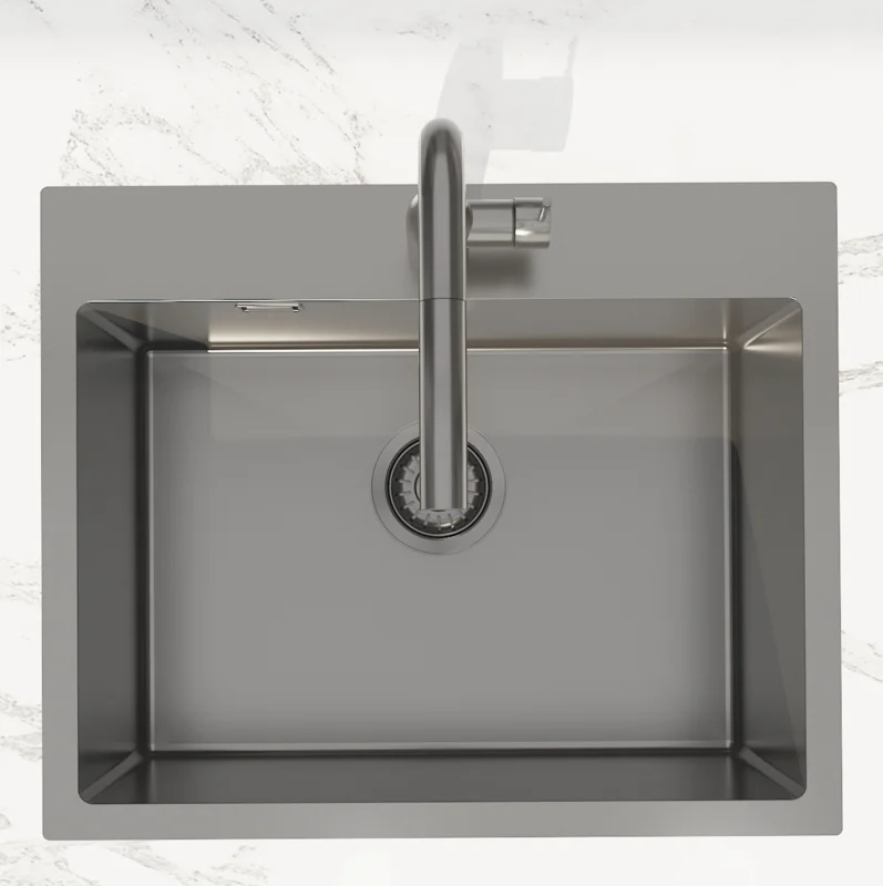 Swiss Aqua Technologies Aurum évier à encastrer en acier inoxydable 304, 55x45x21 cm, Gun Metal bross PVD Promotion