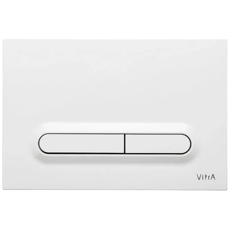 Loop T Plaque de déclenchement double touche, blanc brillant (740-0700) Populaire