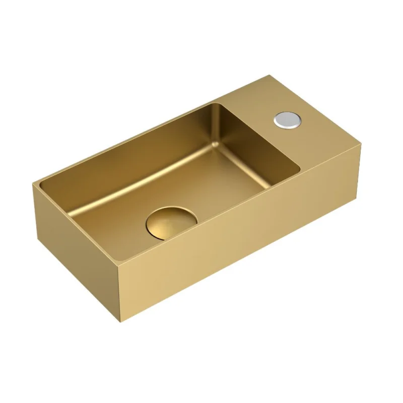 Offre Exclusive Aurum Lave mains en Acier Inoxydable 304, 40x22x11cm, Or brossé PVD (SATAUR4022BG)