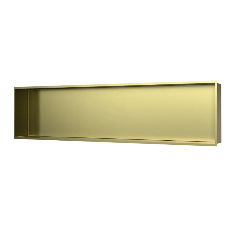 Marque Niche de Douche à encastrer, Acier Inoxydable 304, 120x30x10cm, Or brossé PVD (SATAURN12128BG)