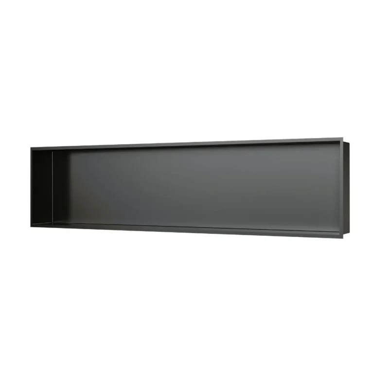 Aurum Niche de Douche à encastrer, Acier Inoxydable 304, 120x28x10cm, Gun Métal brossé PVD (SATAURN12128BGM) Authentique