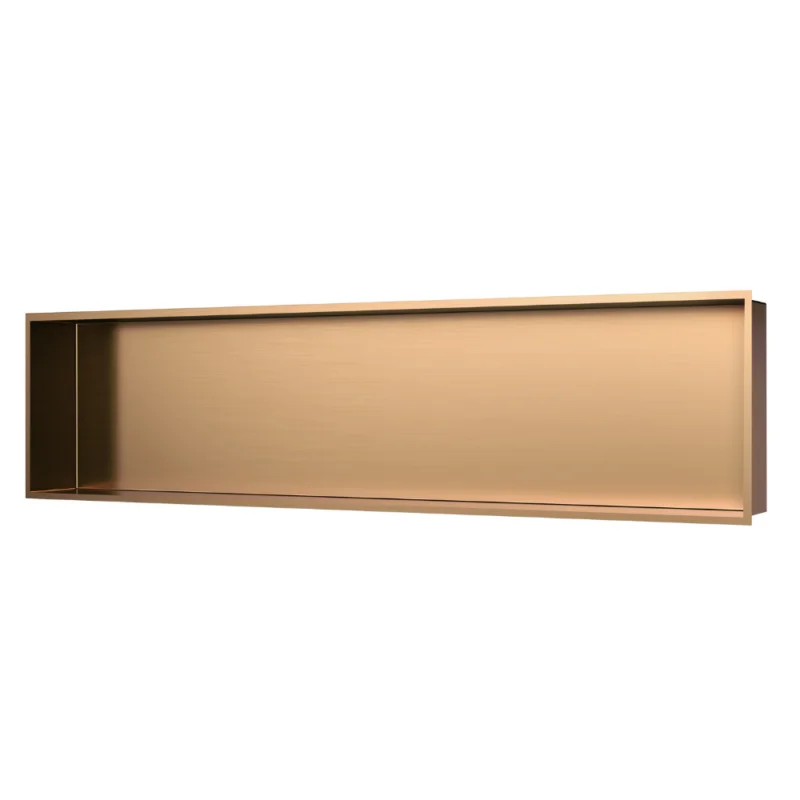 Aurum Niche de Douche à encastrer, Acier Inoxydable 304, 120x28x10cm, Cuivre brossé PVD (SATAURN12128BRG) Bon Marché