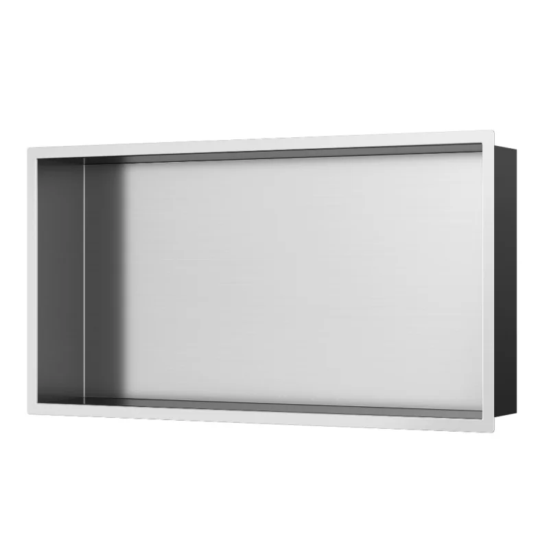 Aurum Niche de Douche à encastrer, Acier Inoxydable 304, 60x30x10cm, Chrome brossé (SATAURN6030BS) Populaire