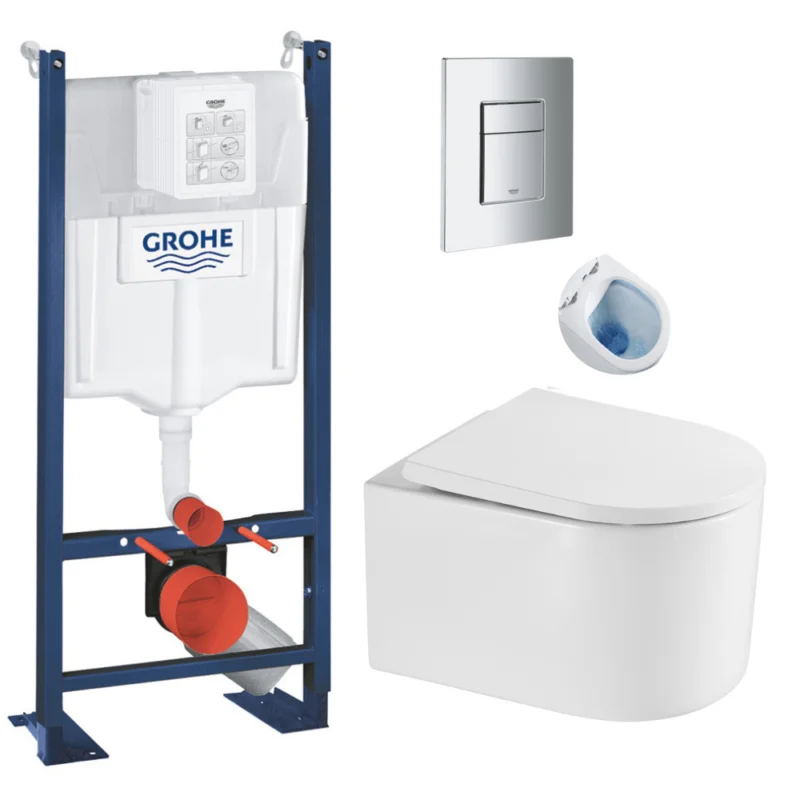 Prix Choc Pack WC Bâti autoportant + WC sans bride SAT + Abattant SoftClose + Plaque Chrome (ProjectDelano-1)