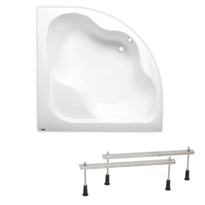 150 x 150 cm Synthia Plus baignoire d‘angle avec pieds, Acrylique, Gauche et Droite, Blanc (SY1500PLUS-SET) Offre Du Jour