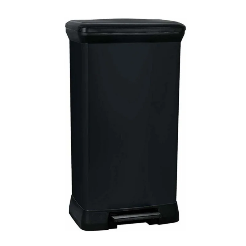Deco bin 50L Poubelle à pédale, 39 x 29 x 73 cm, Noir (187178) Prix Réduit