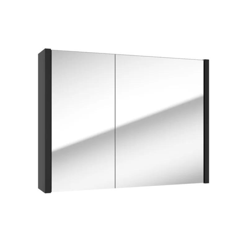 Meuble à miroir SAT Delano 80x60 cm stratifié noir (DELANOG80C) Haute Qualité