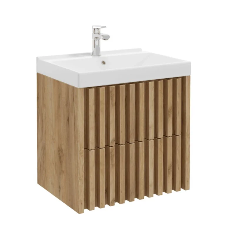 Meuble de salle de bain avec lavabo SAT Delano 60x46 cm chêne mat (DELANO60ZDUM) Prix Promo