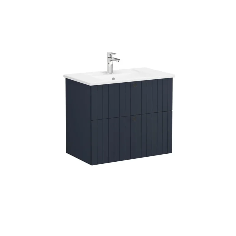 Solde Meuble de salle de bain avec lavabo Vitra Root 80x67x46 cm bleu mat (ROOTG80BINTS)