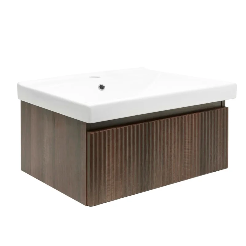 Meuble de salle de bain avec lavabo SAT Evolution 78x30x44,8 cm noyer mat (SATEVO80NAU1) Commander Vite