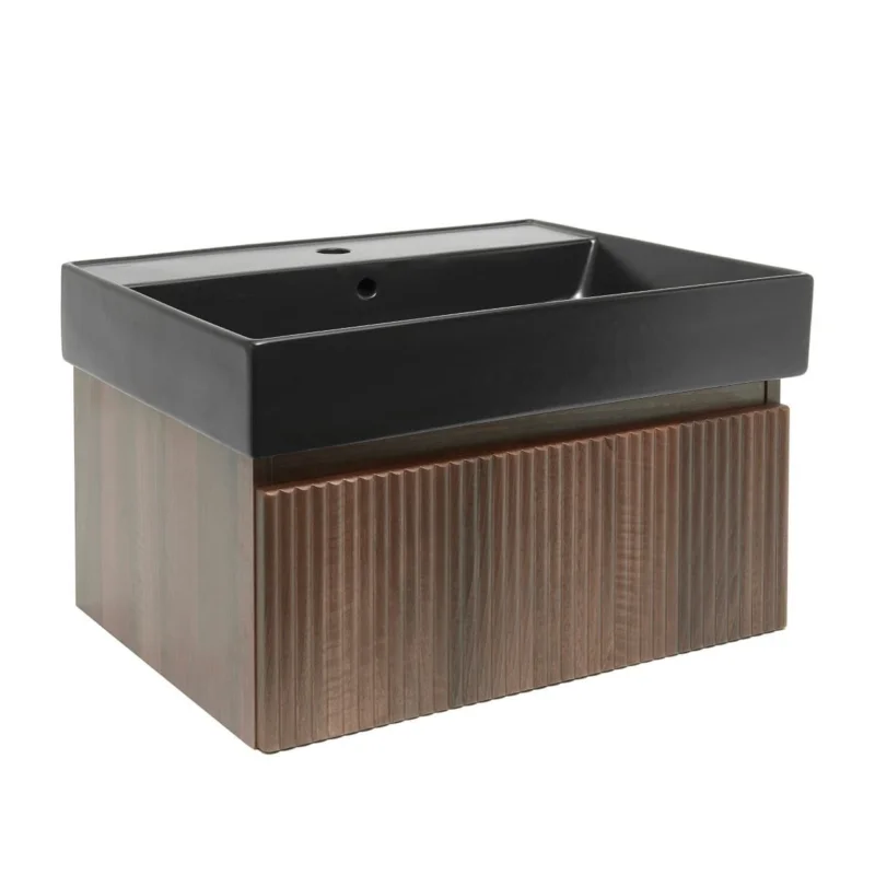 Offre Du Jour Meuble de salle de bain avec lavabo SAT Evolution 78x30x44,8 cm noyer mat (SATEVO80NAU2B)