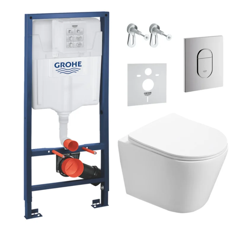 Pack WC Bâti-support + WC SAT Infinitio sans bride fixations invisibles + Plaque + Panneau isolation phonique ArenaInfinitio Marque