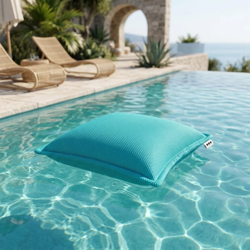 Prix Choc Coussin piscine flottant 45 × 45 × 25 cm intérieur / extérieur SANS billes de polystyrène – Bleu (SCF4545-4)