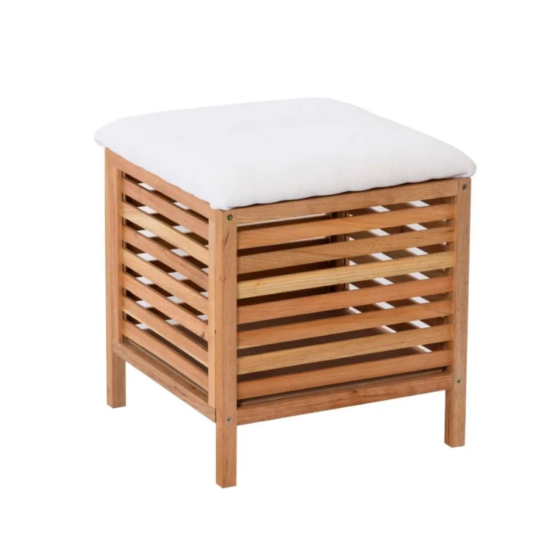 Tabouret Naturel Home 45x50x45 cm, bois (HOMETAB) Satisfait Ou Remboursé