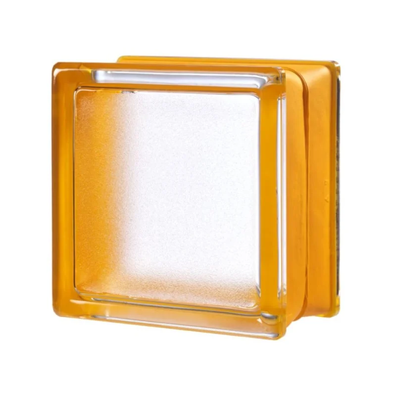 Vente Flash Luxfera Mini brique de verre 15x15x8 cm, Orange transparent brillant (MGSAPR)