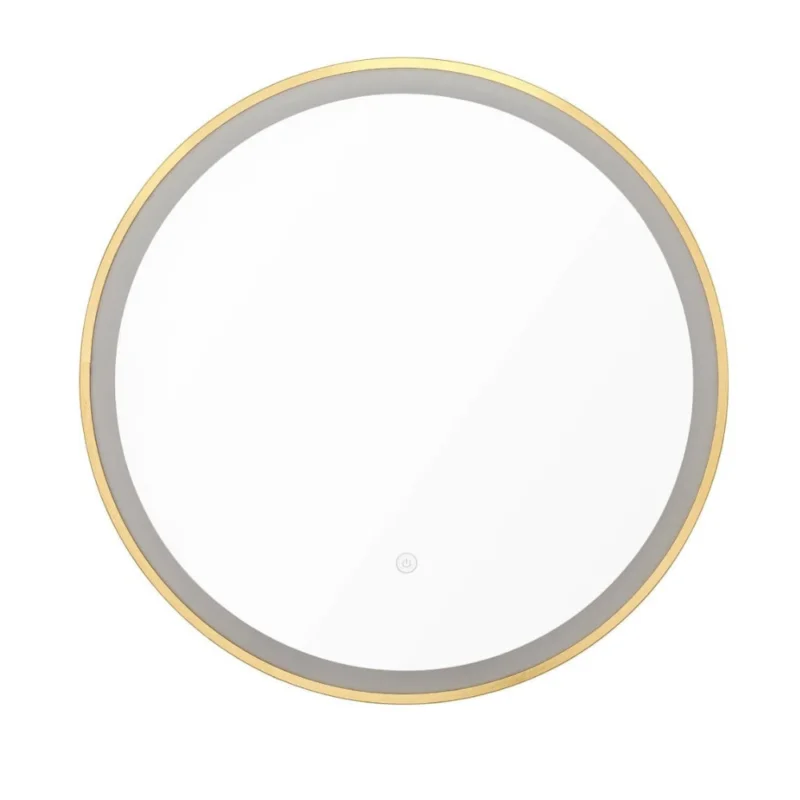 Miroir LED rond 60 cm avec cadre doré et capteur tactile SAT (SATZLED60ZL) Prix Cassé