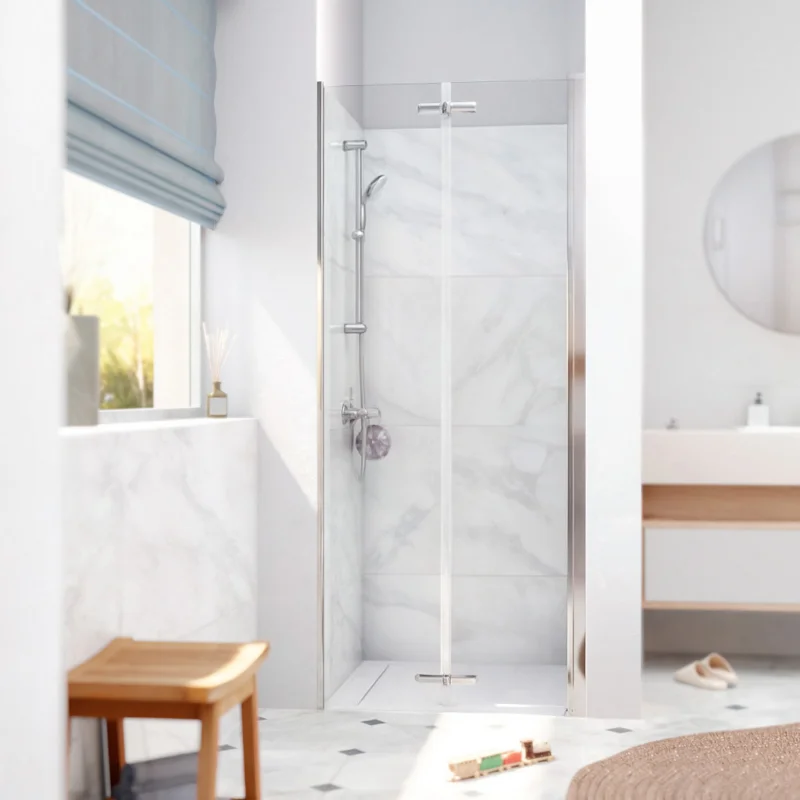 SK Porte de douche 80x196cm pliante anticalcaire avec profilé chrome brillant (SATSK80) Commander Vite