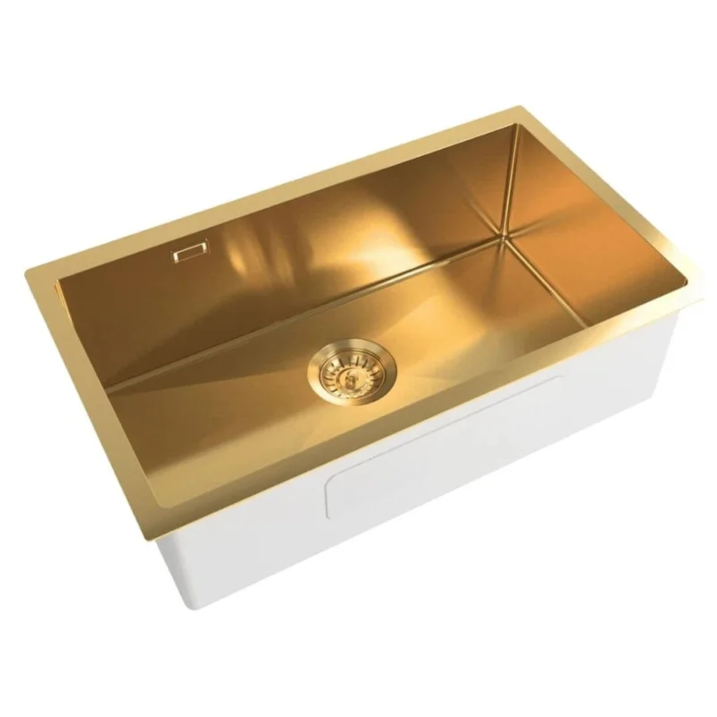 Paiement Sécurisé Aurum Evier en acier inoxydable, 68x45x21 cm, or (SATSINK6845BGU)