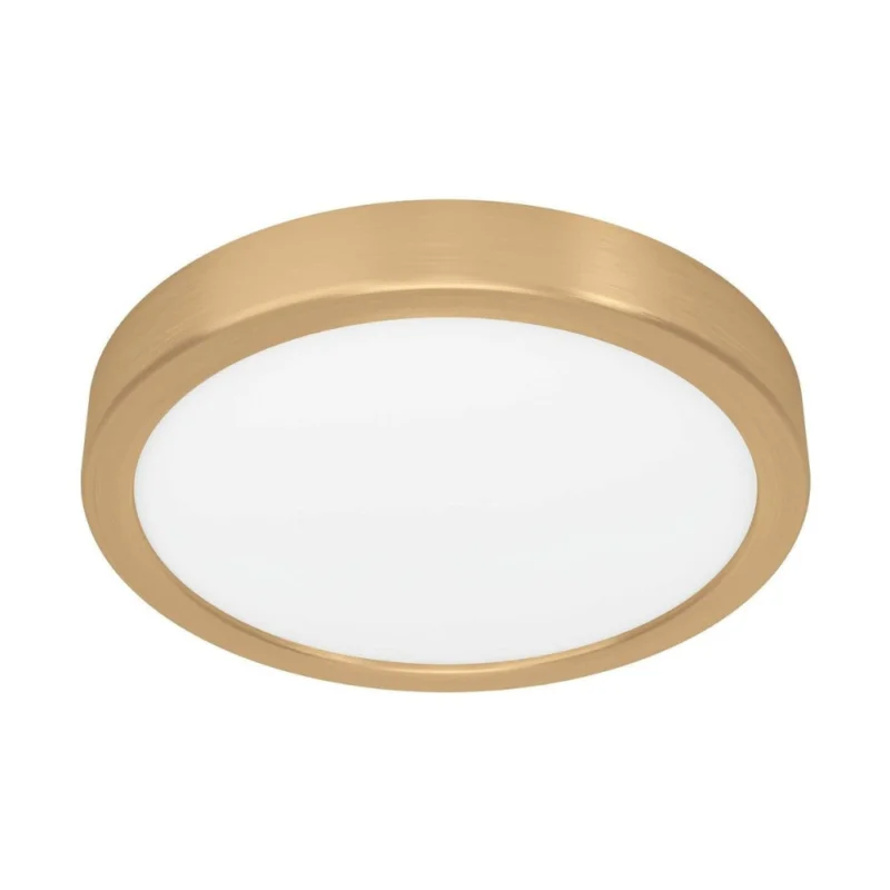 Soldes Eglo Fueva, Plafonnier LED avec protection IP20, idéal pour salon/cuisine/couloir/chambre, 21x3 cm, métal, couleur or (900181)