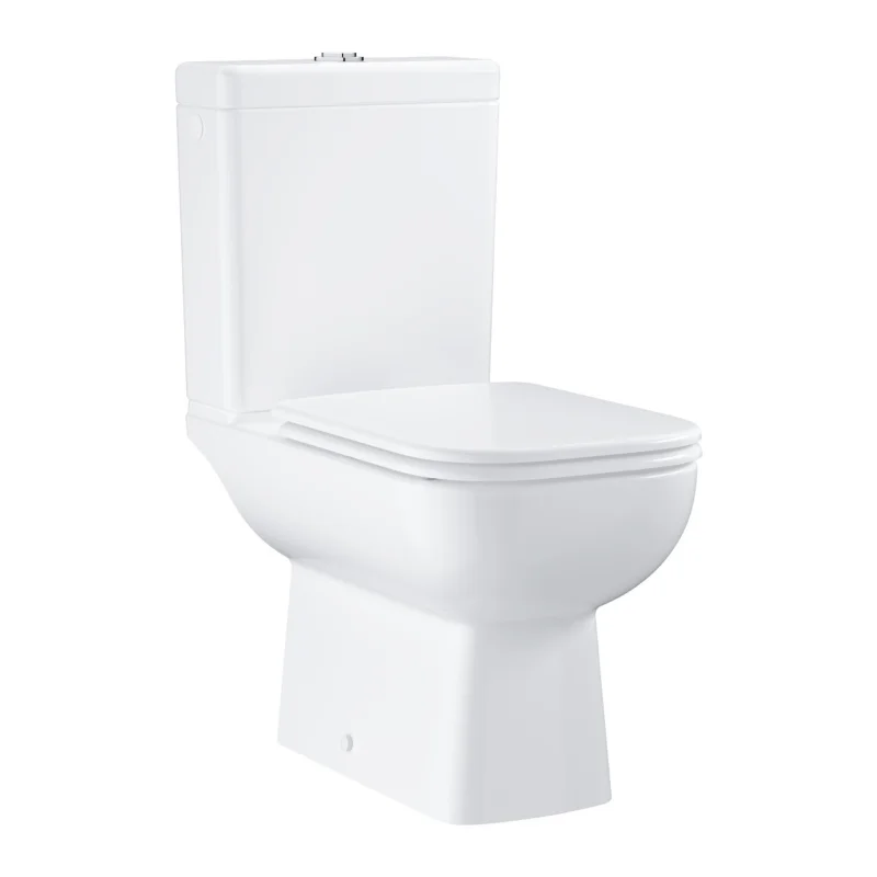 StartEdge Ceramic Ensemble WC à poser sans bride + Abattant avec frein de chute en Duroplast, blanc (G39814000) Expédition Rapide