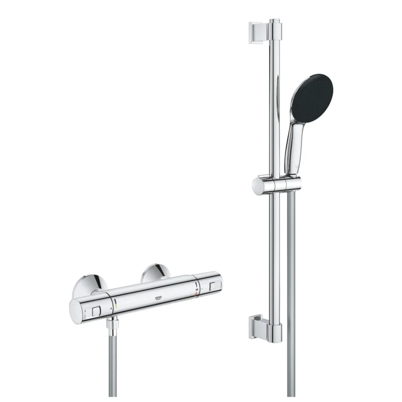 Commander Vite Precision Start Set de douche avec mitigeur thermostatique + Douchette + Barre 60 cm, chrome (G34597001)