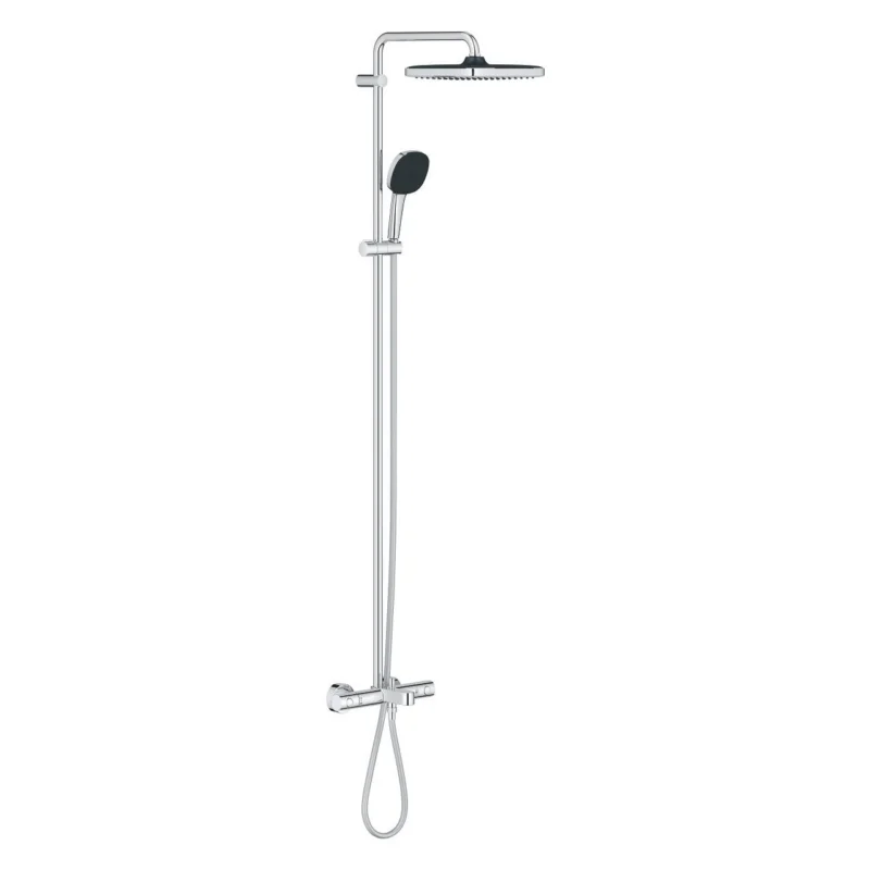 Solde Vitalio Comfort 250 Colonne de douche avec mitigeur thermostatique + Douche de tête + Douchette 2 jets, chrome (G26984001)