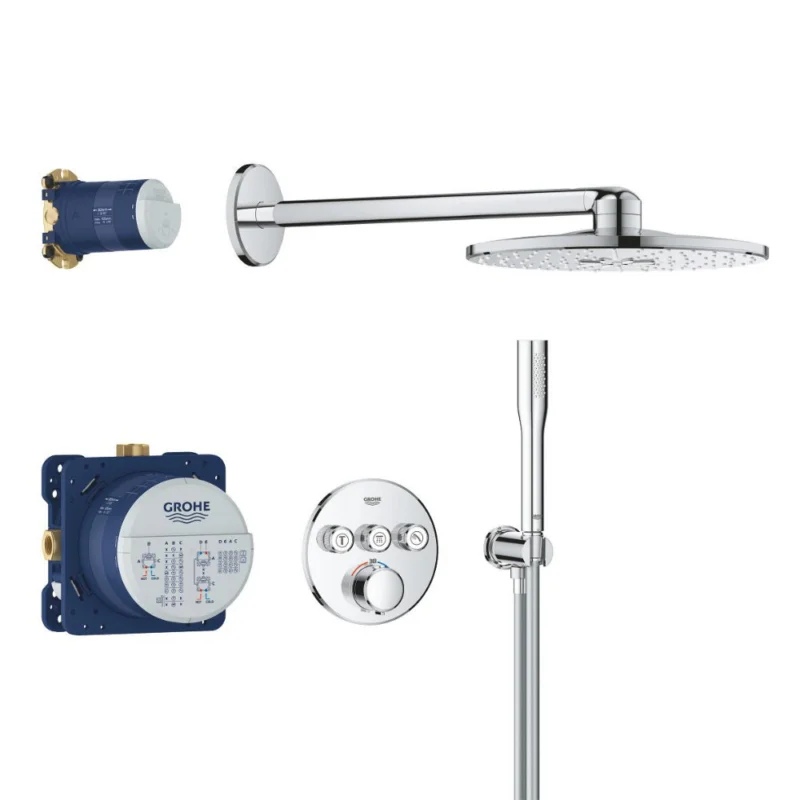 Precision SmartControl Set de douche encastrée avec façade thermostatique + Douche de tête 2 jets + Douchette (G34874000) Bon Plan
