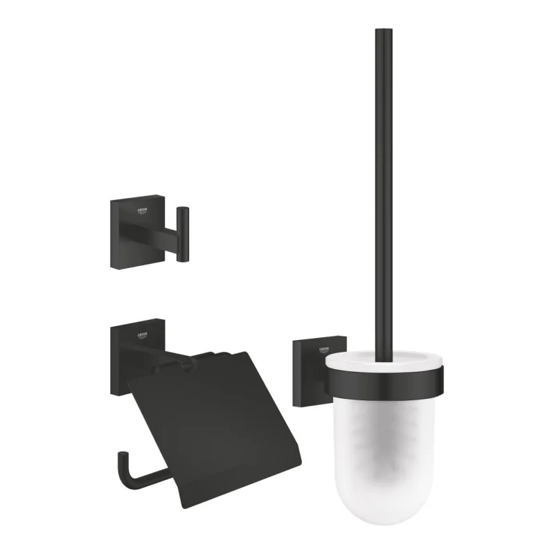 Start Cube set d’accessoires WC 3 en 1 avec fixations cachées, noir mat (G411232430) Marque