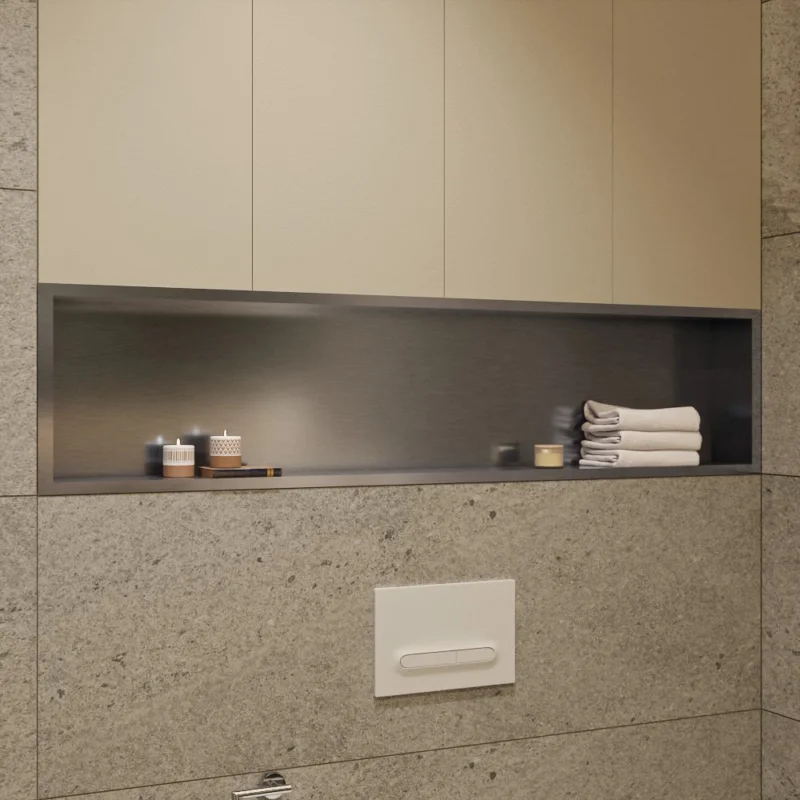 Remise Timeless Niche de Douche à encastrer, Acier Inoxydable 304, 120x28x10cm, Chrome brossé