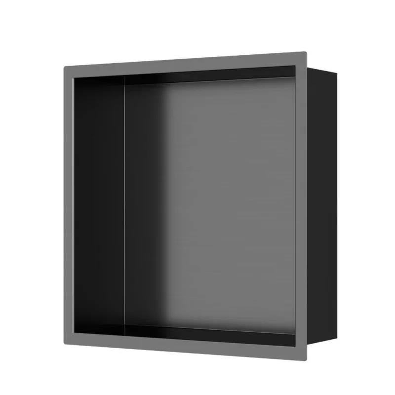 Pas Cher Timeless Niche de Douche à encastrer, Acier Inoxydable 304, 30x30x10cm, Gun Métal brossé PVD
