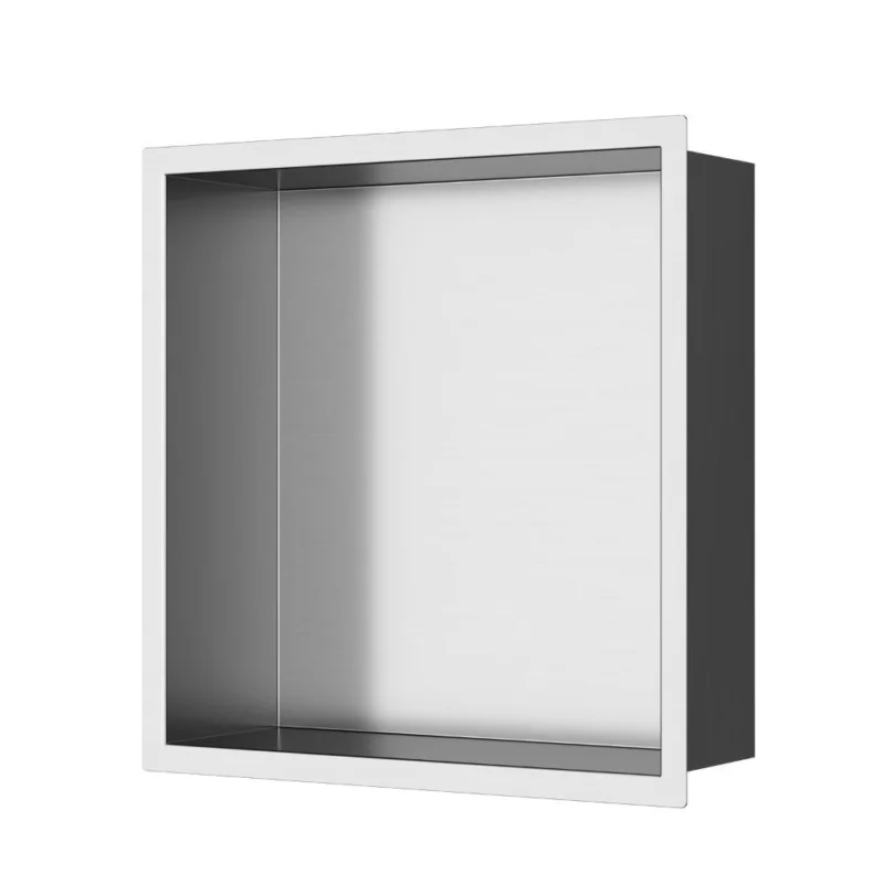 Timeless Niche de Douche à encastrer, Acier Inoxydable 304, 30x30x10cm, Chrome brossé Top Vente
