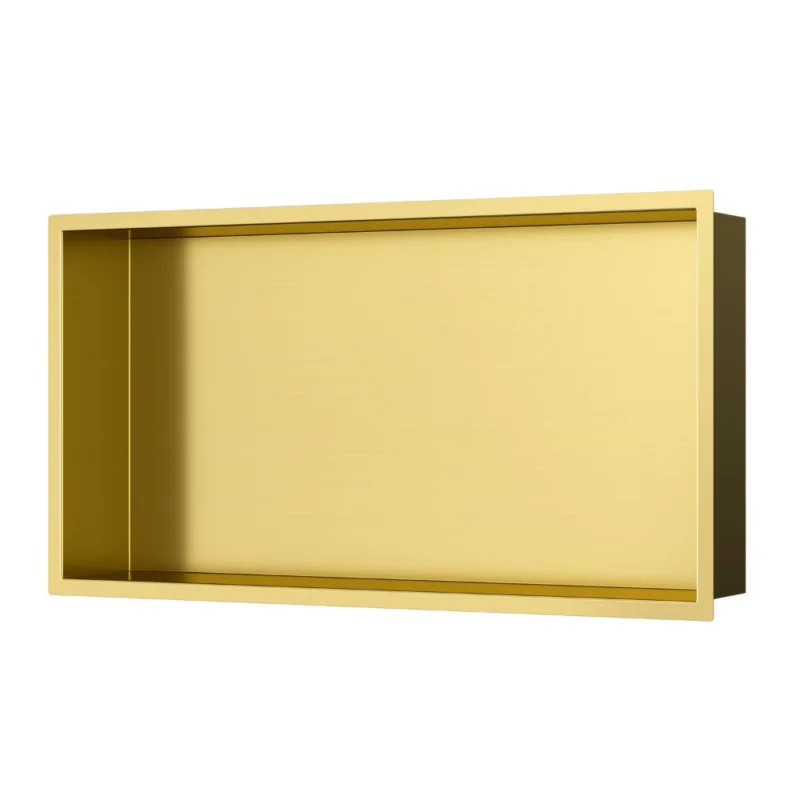 Nouvelle Collection Niche de Douche à encastrer, Acier Inoxydable 304, 60x30x10cm, Or brossé PVD