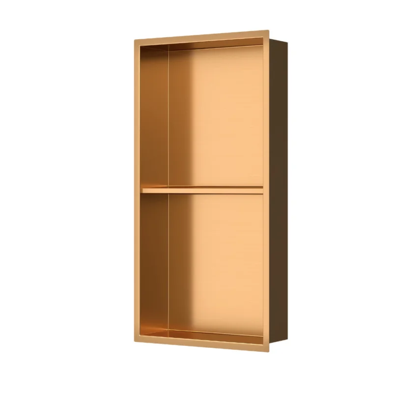 Timeless Niche de Douche à encastrer, Acier Inoxydable 304, 2 étagères, 60x30x10cm, Cuivre brossé PVD Acheter En Ligne