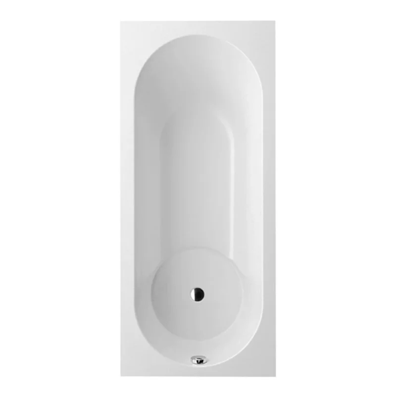 Bon Marché Libra 180 x 80 cm Baignoire rectangulaire gauche et droite en Quaryl®, avec pieds, blanc (UBQ180LIB2V-01)