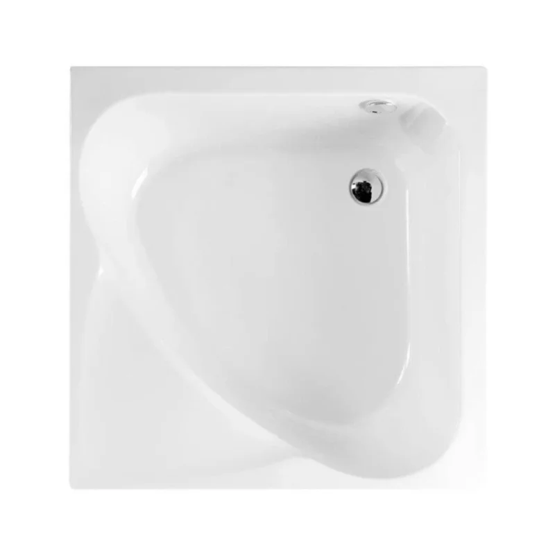 Paiement Sécurisé 90x90 cm Carmen baignoire d‘angle gain de place 95 L en acrylique, sans pieds, orientation droite, blanc (29611)