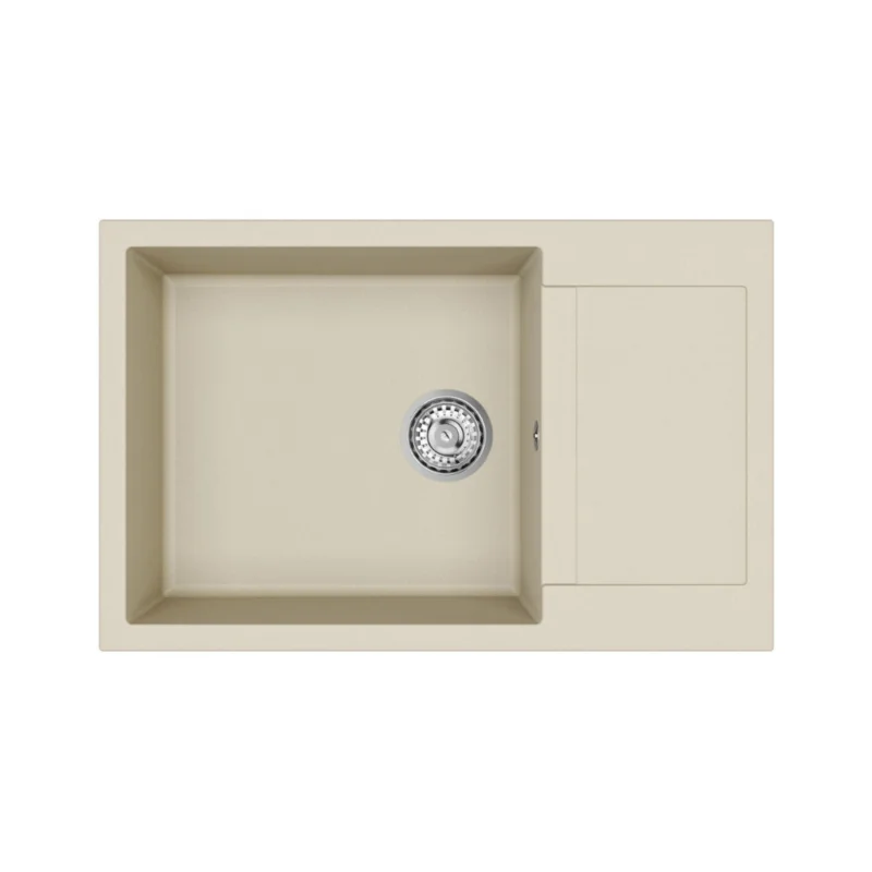 78x50 cm évier avec égouttoir réversible en Granite, à encastrer, jasmin (SATSINKGQT105J) Soldes