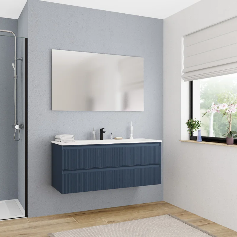 Ceramia meuble de salle de bain 120 cm, bleu foncé (CERAMIA-3DB120) Top Vente