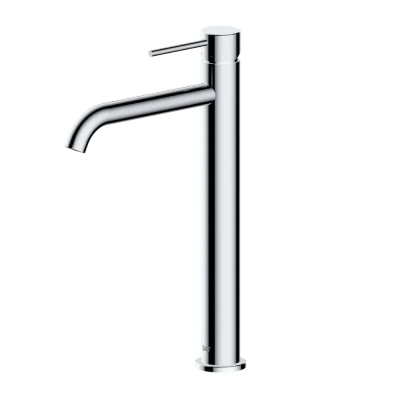 Top Vente Aurum mitigeur lavabo haut 30,8 cm en acier inoxydable, à levier, sans vidage, chrome brillant (SATBAUR285CR)