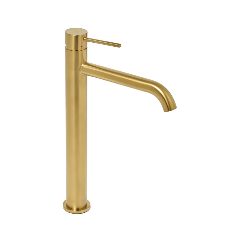 Aurum mitigeur lavabo haut 30,8 cm en acier inoxydable, à levier, sans vidage, or brossé (SATBAUR285BG) Prix Cassé