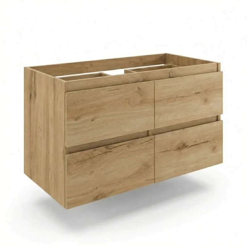 B-Way Meuble sous vasque, suspendu 119 × 50 × 45 cm sans vasque, chêne mat, 4 tiroirs BWAY2120OAK Retour Gratuit