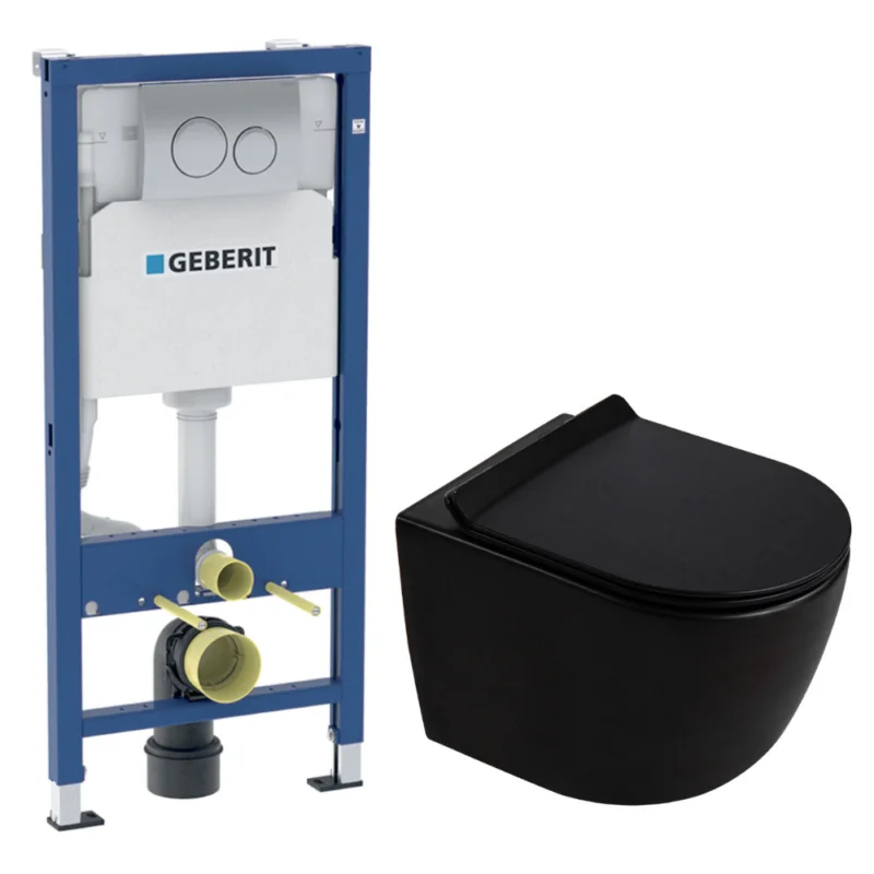 Duofix Pack WC bâti-support + WC suspendu sans bride Ceramia PixL avec abattant SoftClose + plaque (GEBCEPXBMT01-FR) Prix Cassé