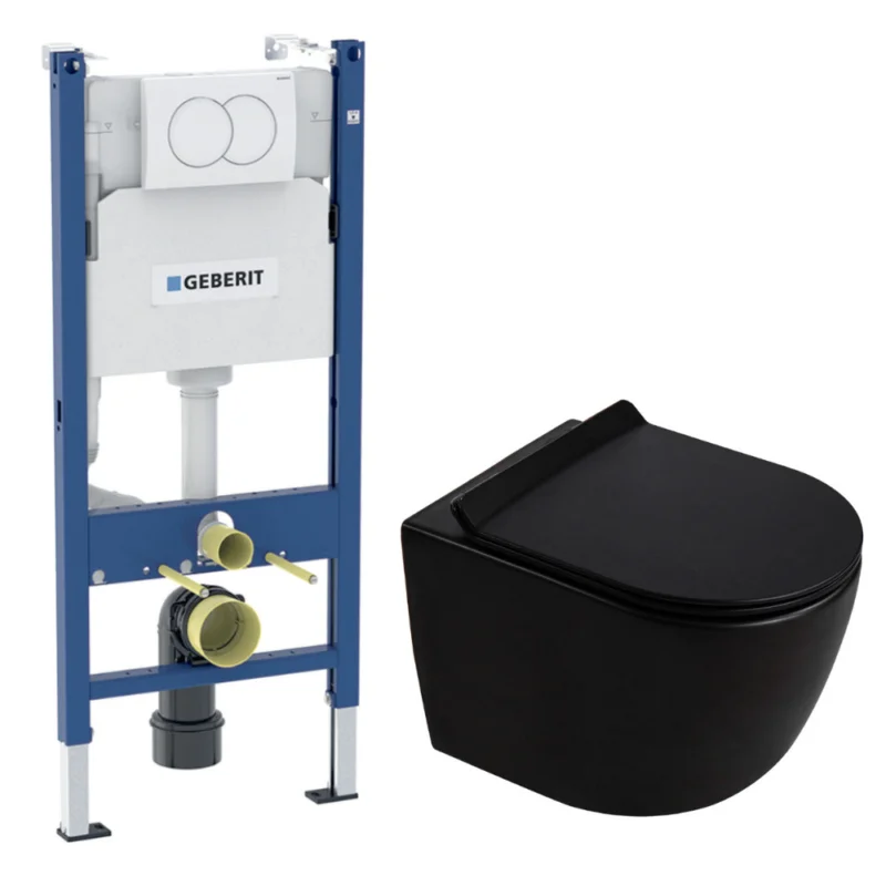 Satisfait Ou Remboursé Duofix Pack WC bâti-support + WC suspendu sans bride Ceramia PixL avec abattant SoftClose + plaque (GEBCEPXBMT02-FR)