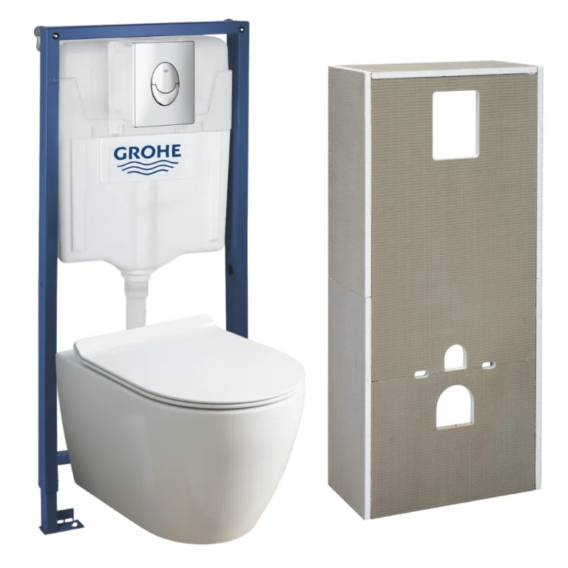Solido + pack WC 4 en 1 + WC sans bride Ceramia PixL avec abattant SoftClose + plaque (GRCEPXWT05-FR) Vente Flash