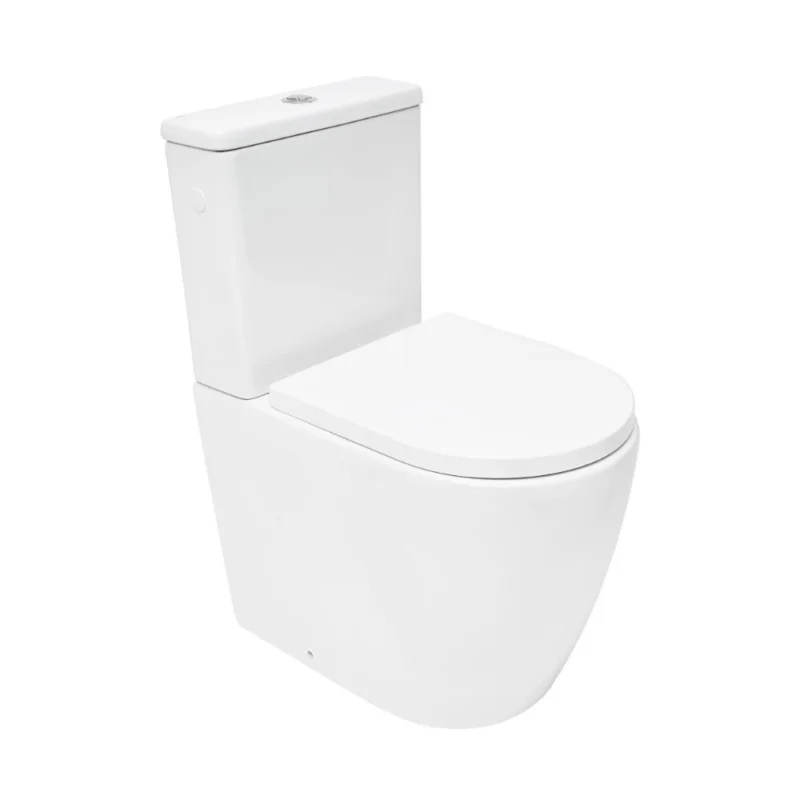 Fusion WC à poser sans bride, rinçage Vortex, avec abattant SoftClose, blanc (SATFUS031RTORVP) Dernière Chance